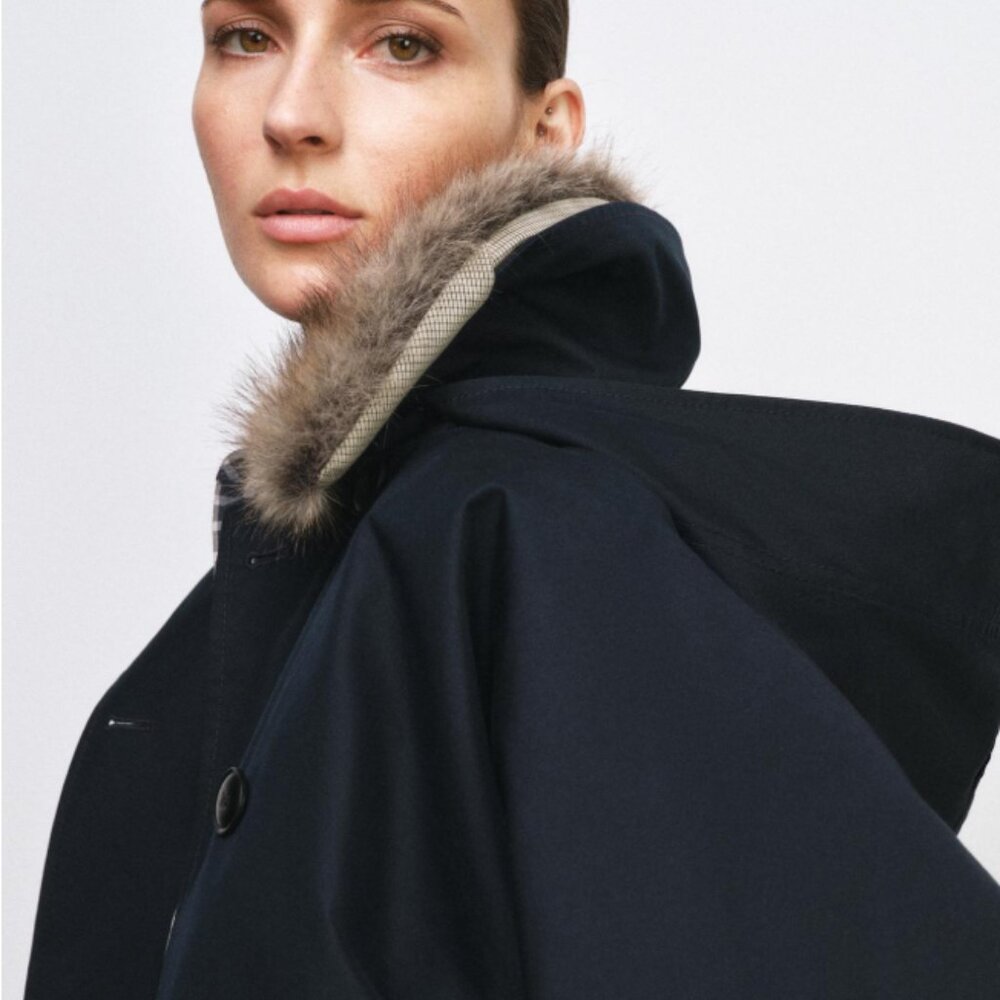 Zara Women's Coat with Faux Fur Collar - Picture 7 of 8